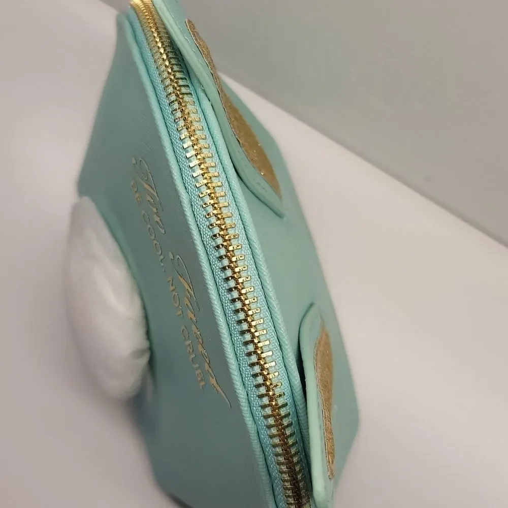 Too Faced Teal Cool Not Cruel Bunny Makeup Bag